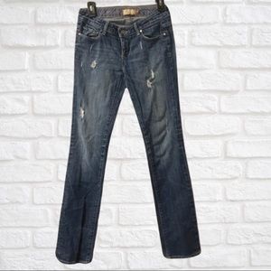 PAIGE Premium Denim Jimmy Jimmy Distressed Boot Cut Jeans Size 24